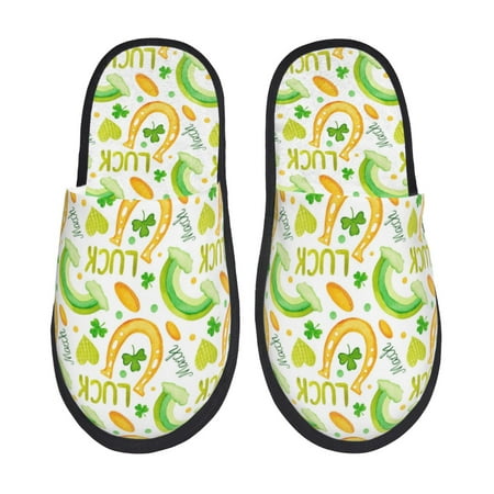 

Slippers for Women/Men - St Patrick s Day1 Soft Plush Warm Slip-on Slippers House Slippers Indoor House Shoes