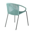thumbnail image 3 of Sydney and Snack 3 Piece Outdoor Patio 36" Dining Set in Black Eucalyptus Wood and Wasabi Rope, 3 of 6