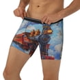 thumbnail image 3 of Xecao Cartoon Train Hot Air Balloon Print Boxer Briefs for Men's Stretch Moisture-Wicking Underwear, Mid-Rise Classics breathable fabric, 3 of 7