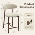 thumbnail image 2 of Mid Century Modern Kitchen Bar Stools Set of 3, Counter Height Stools with Curved Back and Wooden Frame,Upholstered Seat Beige, 2 of 8