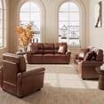 thumbnail image 4 of Morden Fort 3 Pieces Faux Leather Sofa Set, PU Leather Couch Furniture Set for Living Room, Bedroom, Office, Apartment, 4 of 8