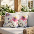 thumbnail image 3 of Pillow Covers 20x20 Set of 2, Purple Spring Floral Square Throw Pillow Covers for Couch/Sofa/Living Room, Vintage Flowers Farmhouse Watercolor Decorative Soft Pillowcases for Couch Throw Pillows, 3 of 9