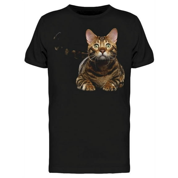Smartprints Mens Graphic Tee - Close-up Portrait Of Bengal Cat - Regular Fit 100% Cotton
