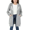 thumbnail image 6 of KAUOD Youth Boys Girls Long Hoodi𝐞s Jackets Zip up Cotton Coats Teen Kids Plain Oversized Sweatshirts Clothes with Pockets, 6 of 7