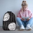 thumbnail image 3 of Uorisanigo Kids Backpack 17 Inch, Durable and Lightweight Bookbag for Girls Boys, Large Capacity Casual Daypack with Adjustable Shoulder Straps Black Basketball Pattern, 3 of 7