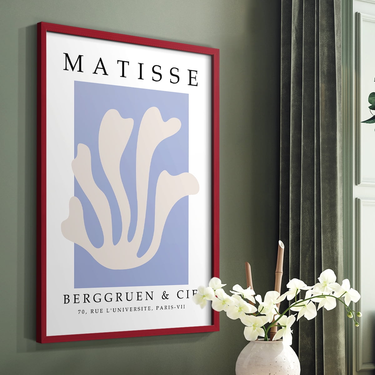 Matisse CCCXLVII in Red Solid Wood 11 x 14 Framed Print