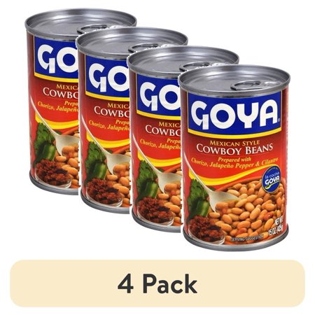 (4 pack) GOYA Mexican Style Cowboy Beans Chorizo Jalapeno Cilantro 15 Oz