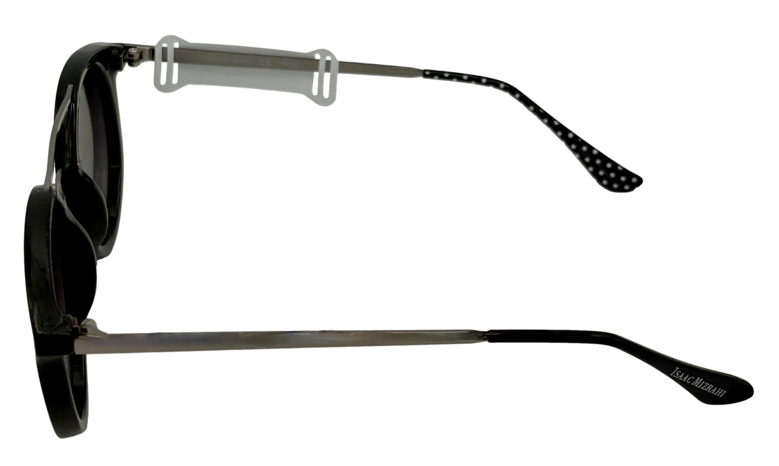 Isaac Mizrahi Womens Round Black Plastic Sunglass. IM31261 BK