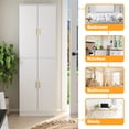 thumbnail image 4 of OXYLIFE 71" H Kitchen Pantry Cabinet with 6 Tier Shelves in White, 4 of 6