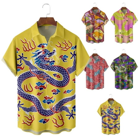

Adult Collared Shirt & Top Print Polyester Blouses for Boys 5-14 Years