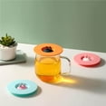 thumbnail image 2 of Cup Cover 3PCS Orange Pink Blue Cup Lid Set Cute Kitty Ears Design Cup Cover with Spoon Clip Silicone High and Low Temperature Resistant Water Cup Lid, 2 of 8