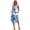 Blue Hibiscus Palm Print, variant on Womens Sleeveless Casual Dress with Desert Horse Print, Pleated Sundress for Beach Vacation and Holiday Party Outings
