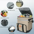 thumbnail image 4 of Large Rolling Cooler, 50 Quart Leakproof Insulated Soft Cooler Bag with Wheels and Handle Collapsible for Shopping Picnic BBQ Beach Travel Outdoor (Khaki), 4 of 8