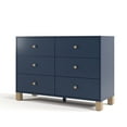 thumbnail image 5 of Storkcraft California 6 Drawer Nursery Wood Double Dresser, Midnight Blue with Driftwood, 5 of 14