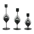 thumbnail image 2 of Candelabro de Metal de 3 piezas, soporte para velas, decoración de plumas negras, adorno de centro de mesa para el hogar y la boda, 2 of 9