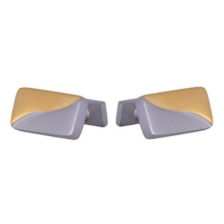 Cuff Daddy 14k Yellow Gold and Rhodium Plated Frosted Cuff Links