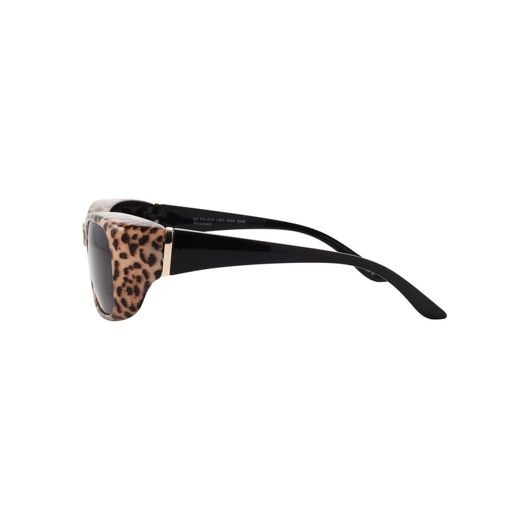 Solar Shield Leopard Fit-Over Rectangle Sunglasses photo 3