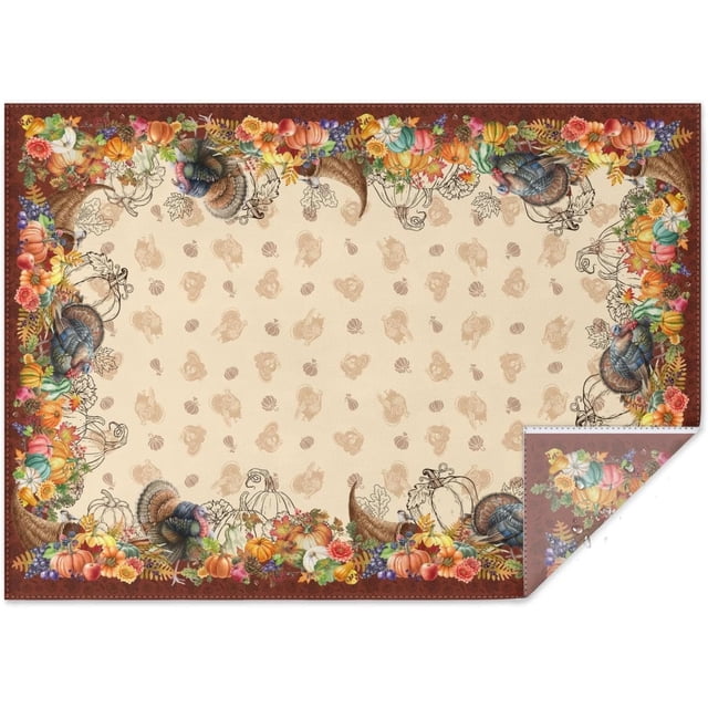 Thanksgiving Turkey Harvest Tablecloth, Thanksgiving Table Cloths Rectangle 60x84 Inch, Thanksgiving Tablecloths for Rectangle Tables, Thanksgiving Table Cover for Party Decor