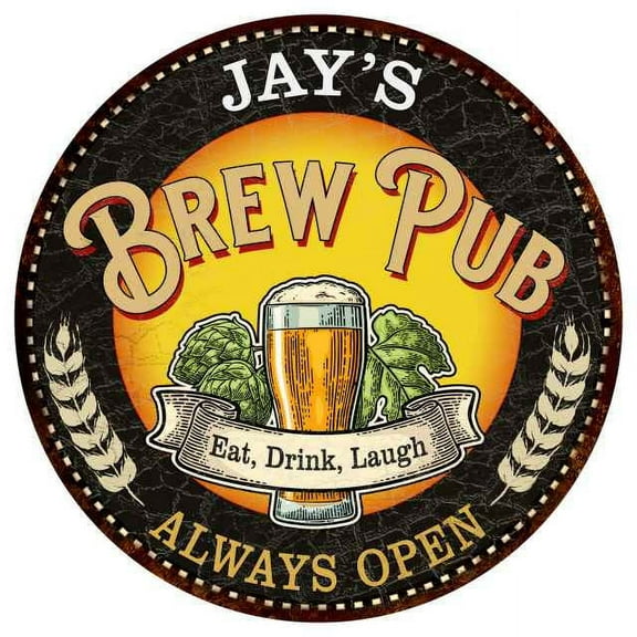 JAY'S Beer Pub Man Cave Metal Sign Home Wall Decor 14 inch Round 100140025013