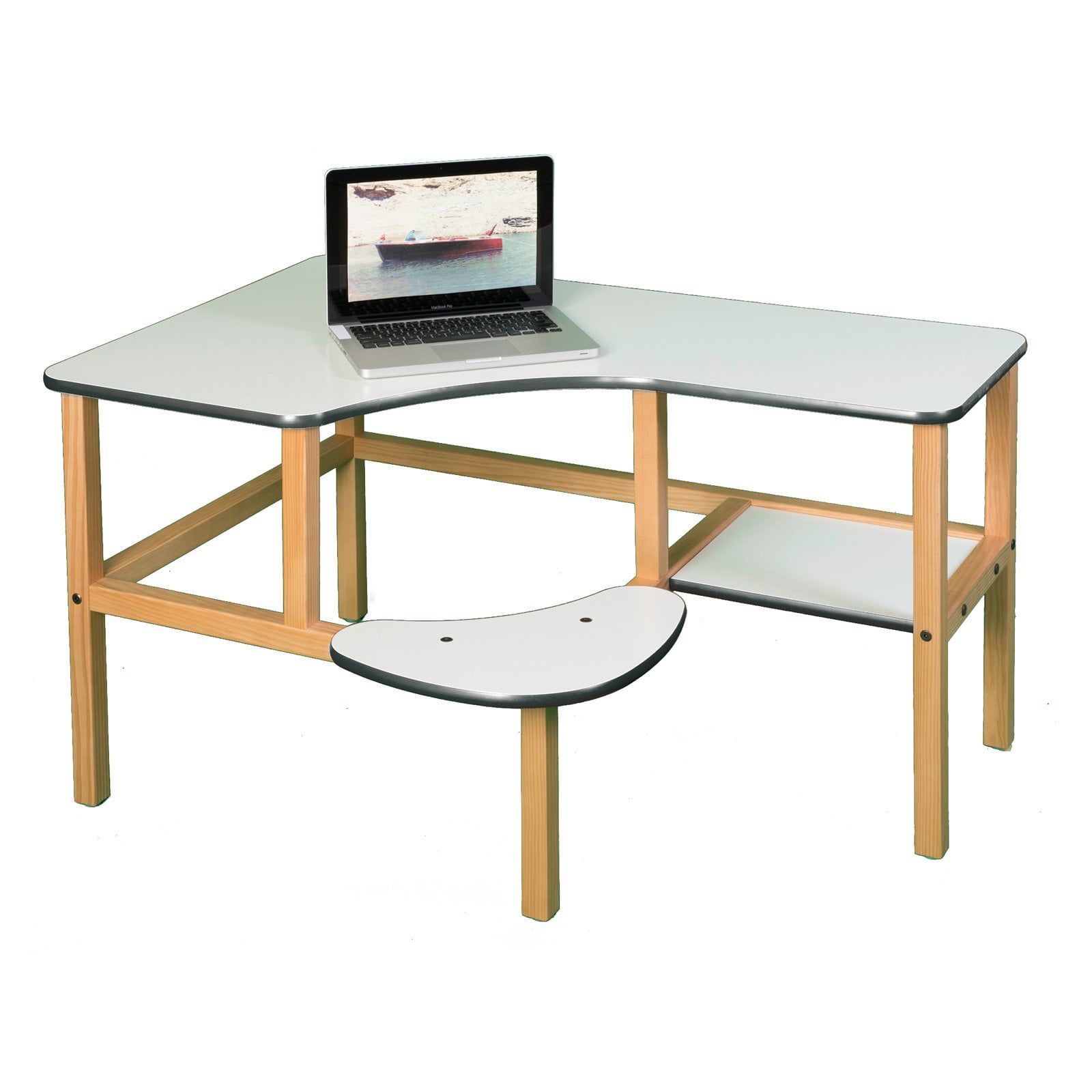 Wild Zoo Grade School Computer Desk White