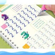 Reusable Grooved Handwriting Copybook Set with Pen, 4 Workbooks for Calligraphy Practice