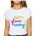 thumbnail image 2 of Women's T-shirt Let's Glow Crazy Novelty Graphics Letters Short-sleeved Top Shirt, 2 of 5