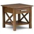 thumbnail image 3 of Simpli Home Kitchener 21 inch Wide Solid Wood Contemporary End Table in Medium Saddle Brown, 3 of 7