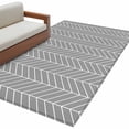 thumbnail image 2 of Grey Herringbone Stripes Washable Area Rugs 4'x6', Modern Abstract Geometric Gray Simple Lines Low Pile Throw Living Room Rug Non-Slip Sturdy Edge Binding Carpet for Indoor Entryway Bedside Kitchen, 2 of 9