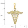 thumbnail image 4 of Solid 10k Yellow Gold Caduceus Pendant - 24mm, 4 of 6