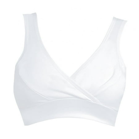 Baywell Maternity Women s Wrap Front Nursing Sleep Bra  White  40/90CD 42/95AB