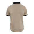 thumbnail image 4 of Men's Polo Shirts Collar Color Blocked Short Sleeved Button Pocket Polo Shirt Top, 4 of 8