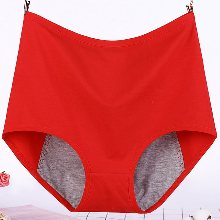 DEFNES Women's Underwear Leak Proof Menstrual Underwear Cotton Overnight  Panties 5 Pcs