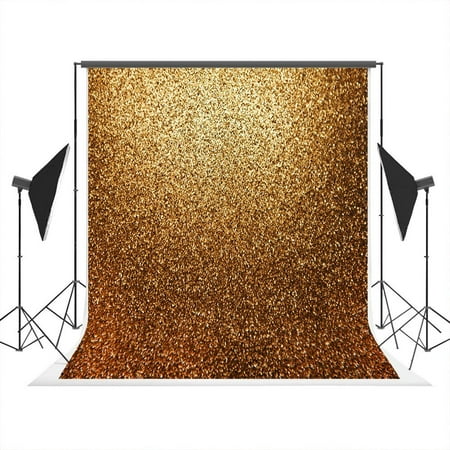 GreenDecor Polyster 5x7ft Golden Photography Backdrops Party Photo Booth Props Backdrop Portrait Glitter Background for