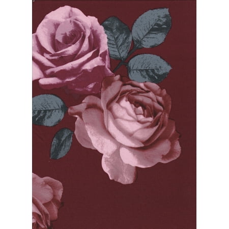 FABRIC SELECTION 96%POLY 4%SPAN DTY BRUSHED FLORAL PRINT 58/60" BURGUNDY (3 YARD PRECUT)
