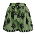 thumbnail image 4 of Shorts for Women Graphic Printed High Waist Baggy Tie Shorts Lightweight Wide Leg Summer Beach Pull On Pants, 4 of 4