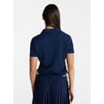 thumbnail image 4 of Avia Women's Cinched Side Pique Polo Shirt, Sizes XS-XXXL, 4 of 6