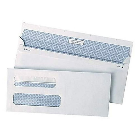 MyOfficeInnovations Reveal-n-Seal Security Tinted Dbl Window #8 5/8 Envelopes White 500/Bx 1775860