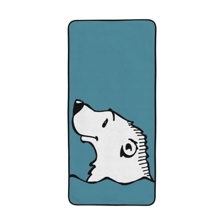 LNWH Bath Towel, Polar Bear Swimming Pattern Absorbent Coral Fleece Bath Towel for Bathroom, Gym, Beach-27x55in