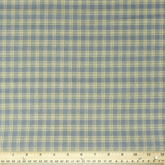 Waverly Inspirations Cotton 44" Homespun 1" Plaid Steel Color Sewing Fabric by the Yard