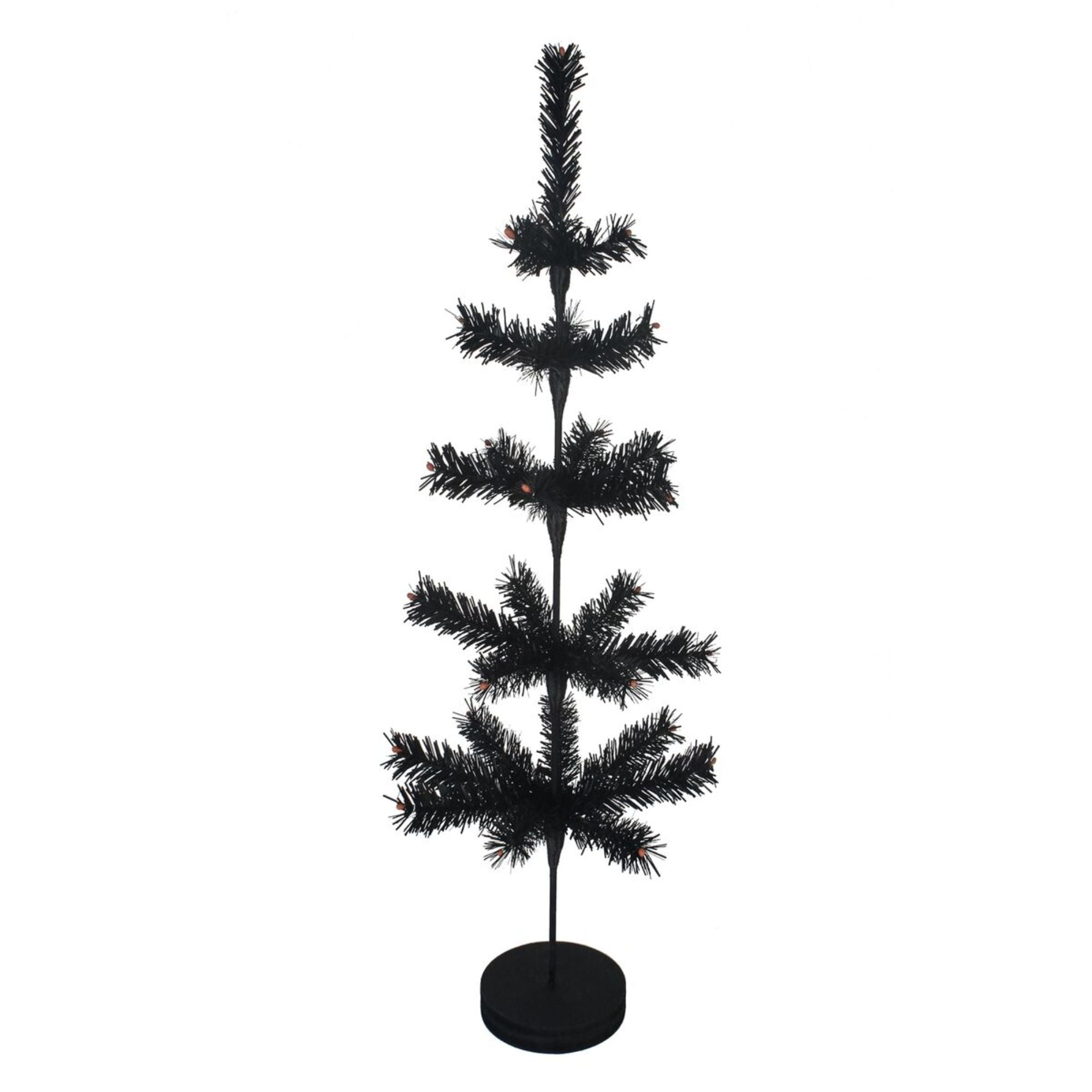 30" Black Artificial Feather Tree Christmas Tabletop Decor