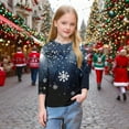 thumbnail image 7 of YUNAFFT Girls Christmas Print Casual 3/4 Sleeve Round-Neck Blouses & Shirts Cotton-Like Comfort Fit Elastic 4-14Y, 7 of 7