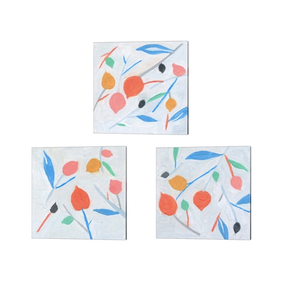 Great Art Now Ripening by Melissa Wang 3 Piece Canvas Art Set Each 14W x 14H