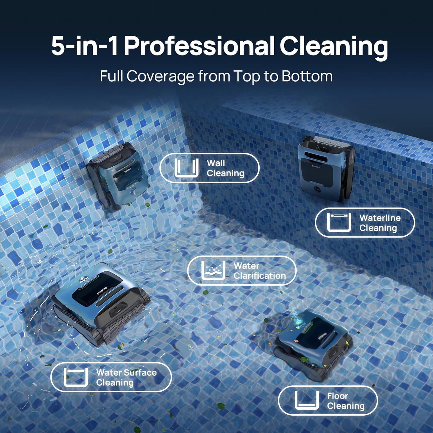 Beatbot A100 Pro Cordless Robotic Pool Cleaner, Smart APP-Controlled Vacuum