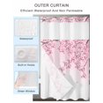 thumbnail image 2 of No Hook Cloth Fabric Shower Curtain with Snap in Liner, Cherry Blossom Waterproof Shower Curtains Set with See Through Top Window, Gradient Tree Pink Flower Plant Bath Curtains Shower 72"x84", 2 of 6