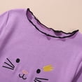 thumbnail image 6 of GYRATEDREAM Girls Lettuce Trim Basic Cute Cat Print Tee Shirts Casual Blouse Tops for 1-8T, 6 of 11