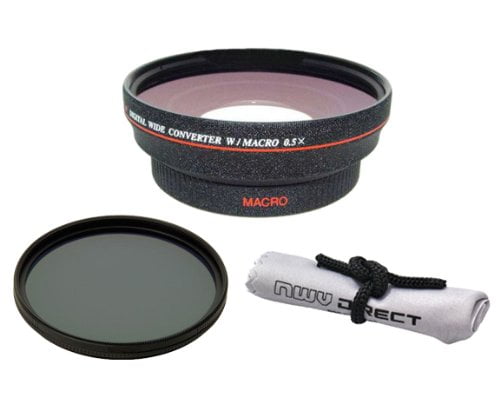 Nwv Direct Micro Fiber Cleaning Cloth High Definition 82mm Circular Polarizing Filter 0.5x Wide Angle Lens With Macro Canon Vixia HF G30
