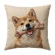 thumbnail image 2 of Funda de almohada decorativa de tela de pelusa corta con bordado de perro | Funda de cojín suave y acogedora para dormitorio, sala de estar o sofá, 2 of 6