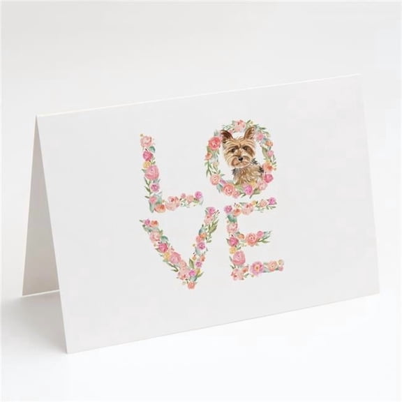 Yorkshire Terrier Yorkie Love Greeting Cards and Envelopes Pack of 8 7 in x 5 in