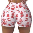 thumbnail image 2 of Fuzoiu Valentine Gnomes Print Women's Workout Shorts,Workout Biker Shorts Women,Exercise Fitness Shorts,Scrunch Short, Athletic Shorts for Gym Yoga Running Sport Active-X-Large, 2 of 8