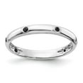 thumbnail image 1 of 14K White Gold Ring Band Diamond Round Black, 1 of 3